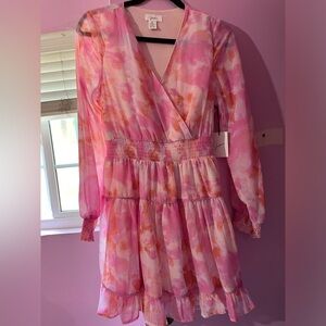 Pink chiffon dress